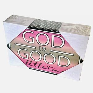 NWT! NEW! JADELYNN BROOKE 3 HAPPY HOOLIGANS GOD IS GOOD ALL THE TIME QUOTE BLOCK